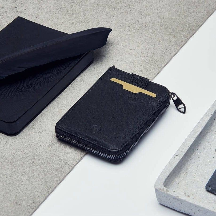 Vaultskin London Notting Hill Zip Wallet - Black RFID