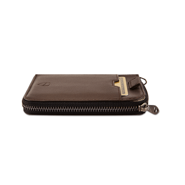 Vaultskin London Notting Hill Zip Wallet - Brown RFID