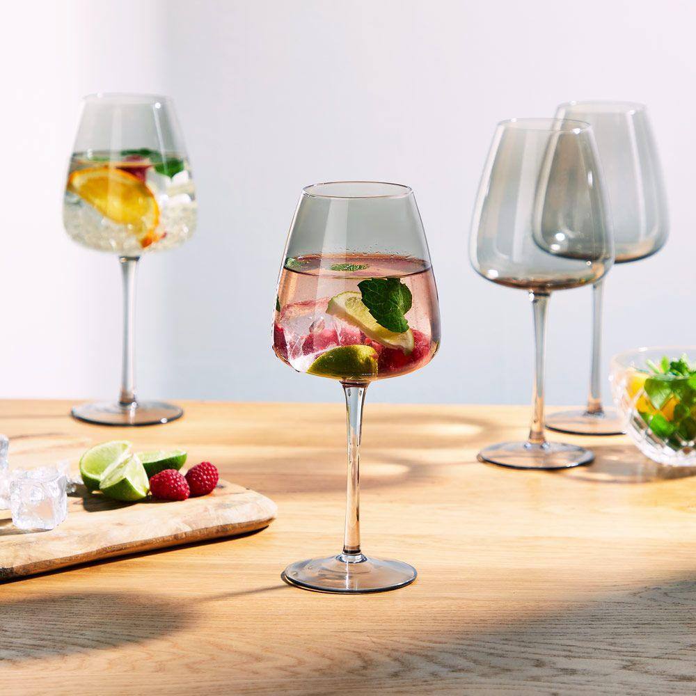 Vonshef Tapered Gin & Tonic Glasses 695ml, Set of 4 - Tinted Grey