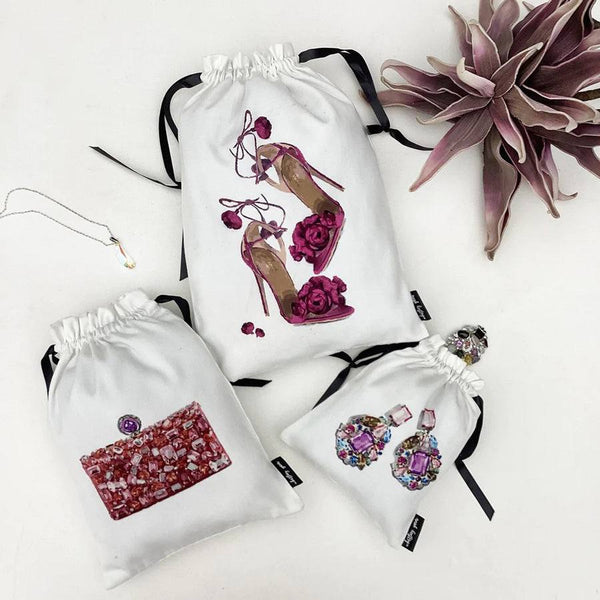 Whistling Yarns Women's Accessory Bags, Set of 3 - Sparkly Gems