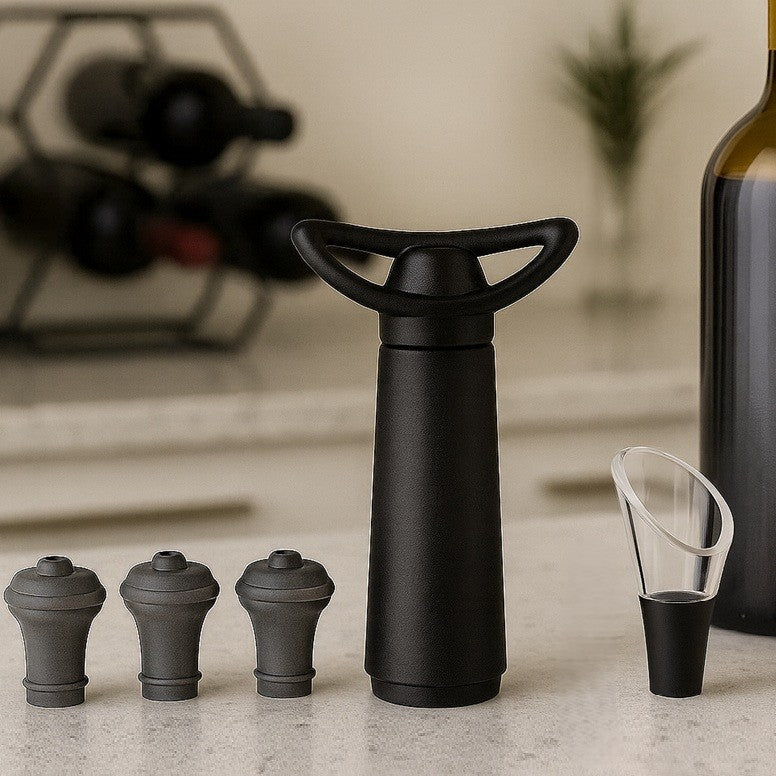 Vacuum Wine Saver Concerto Set - Black