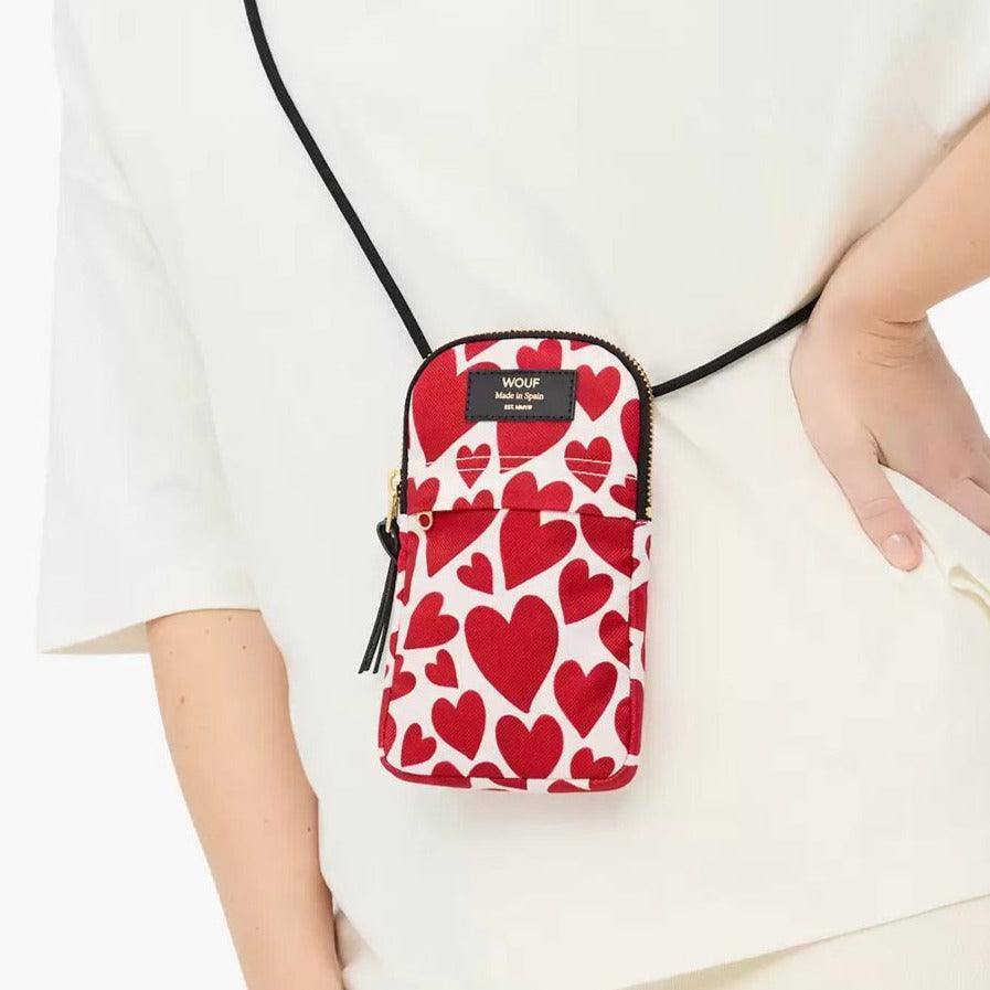 Wouf Beauty Bag - Small - White Hearts